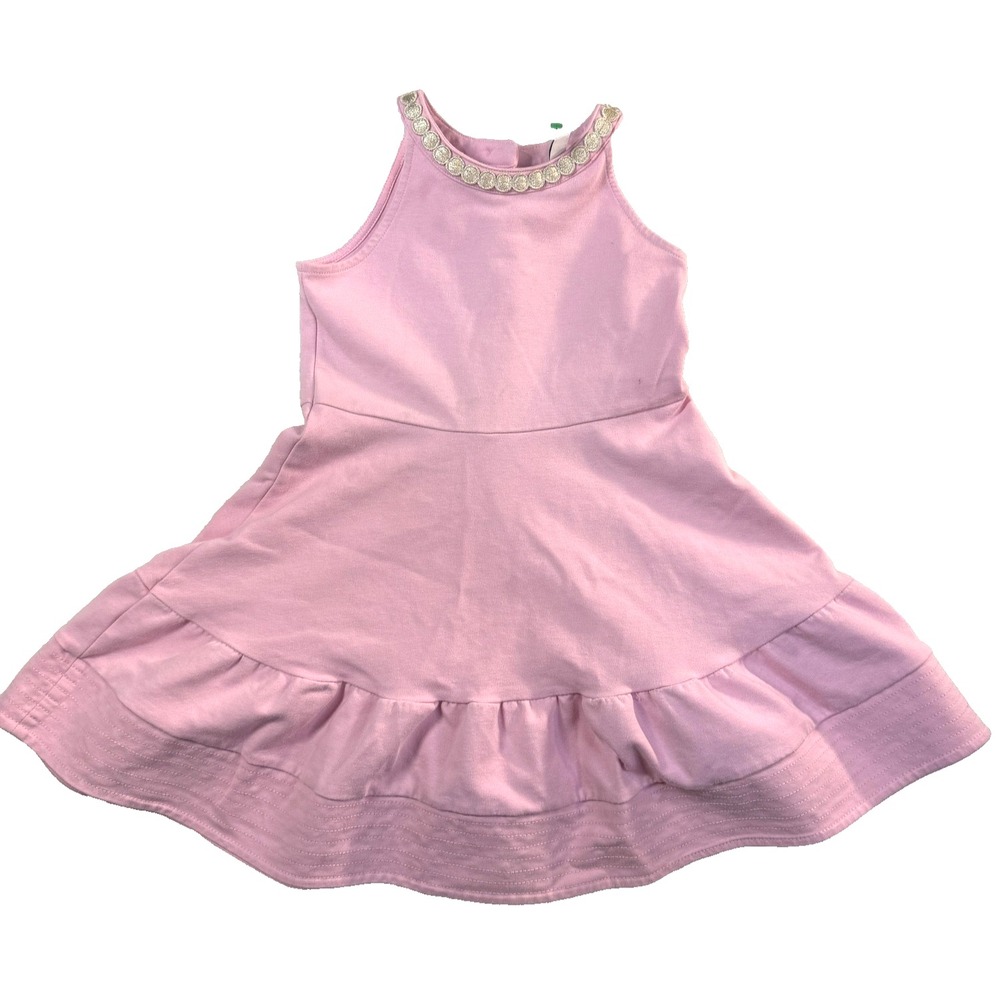 Janie And Jack Dress Girls 6 Pink Fit & Flare Ruffle Embellished Coquette Girl
